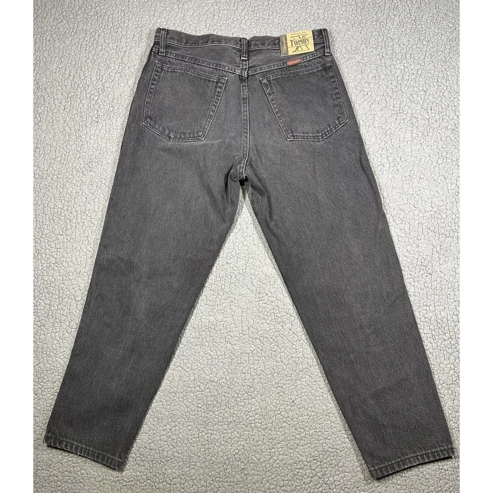 Wrangler Twenty X Jeans Mens 32‎ Black Tapered Made USA Denim Logo Western